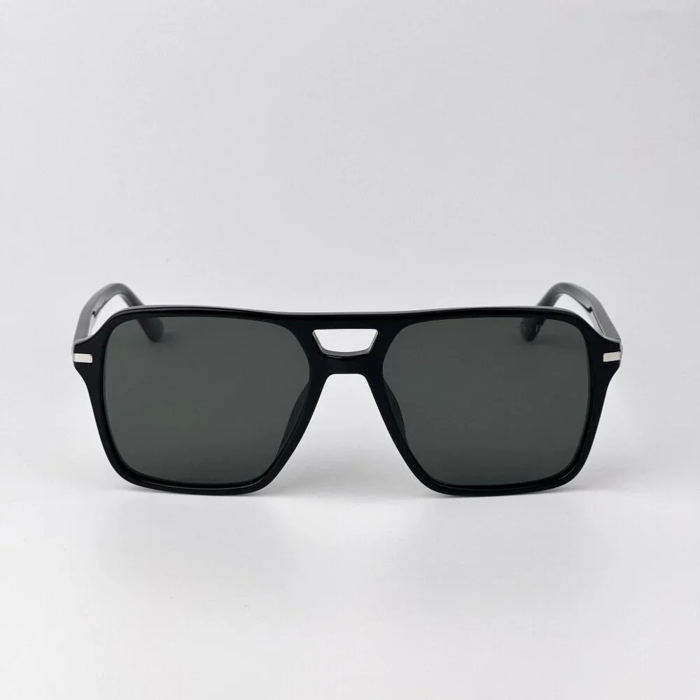 Prada PR20YS Sunglasses – Black Pilot Frame Green Polarized | Model 1AB03R